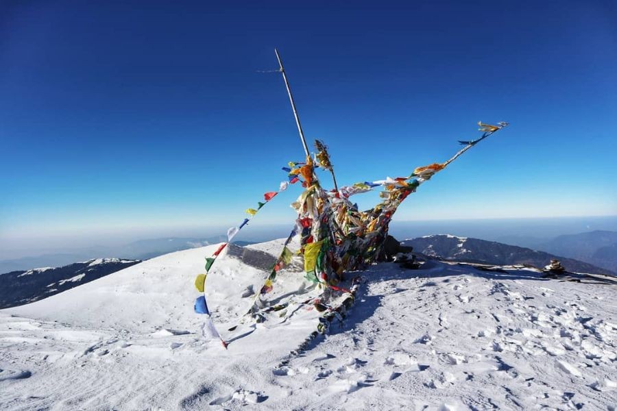 Snowy Pikey Peak Summit View.